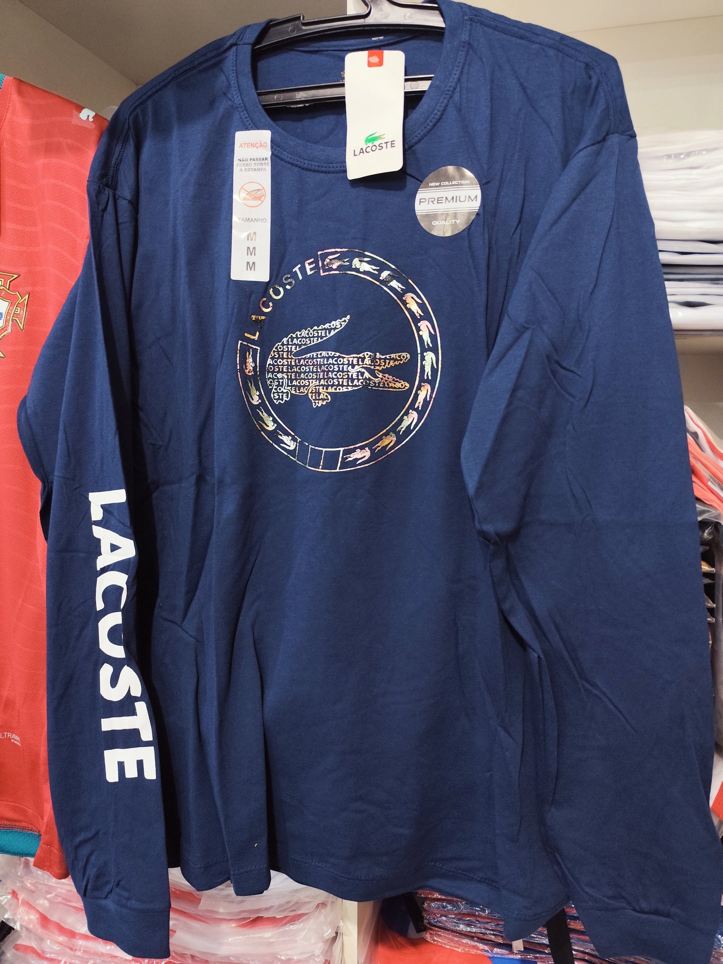 Camiseta Mangas Largar Lacoste Logo Grande