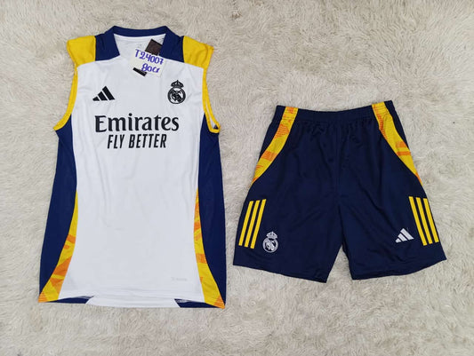 Conjunto Musculosa Real Madrid Blanco/Amarillo Dry Fit