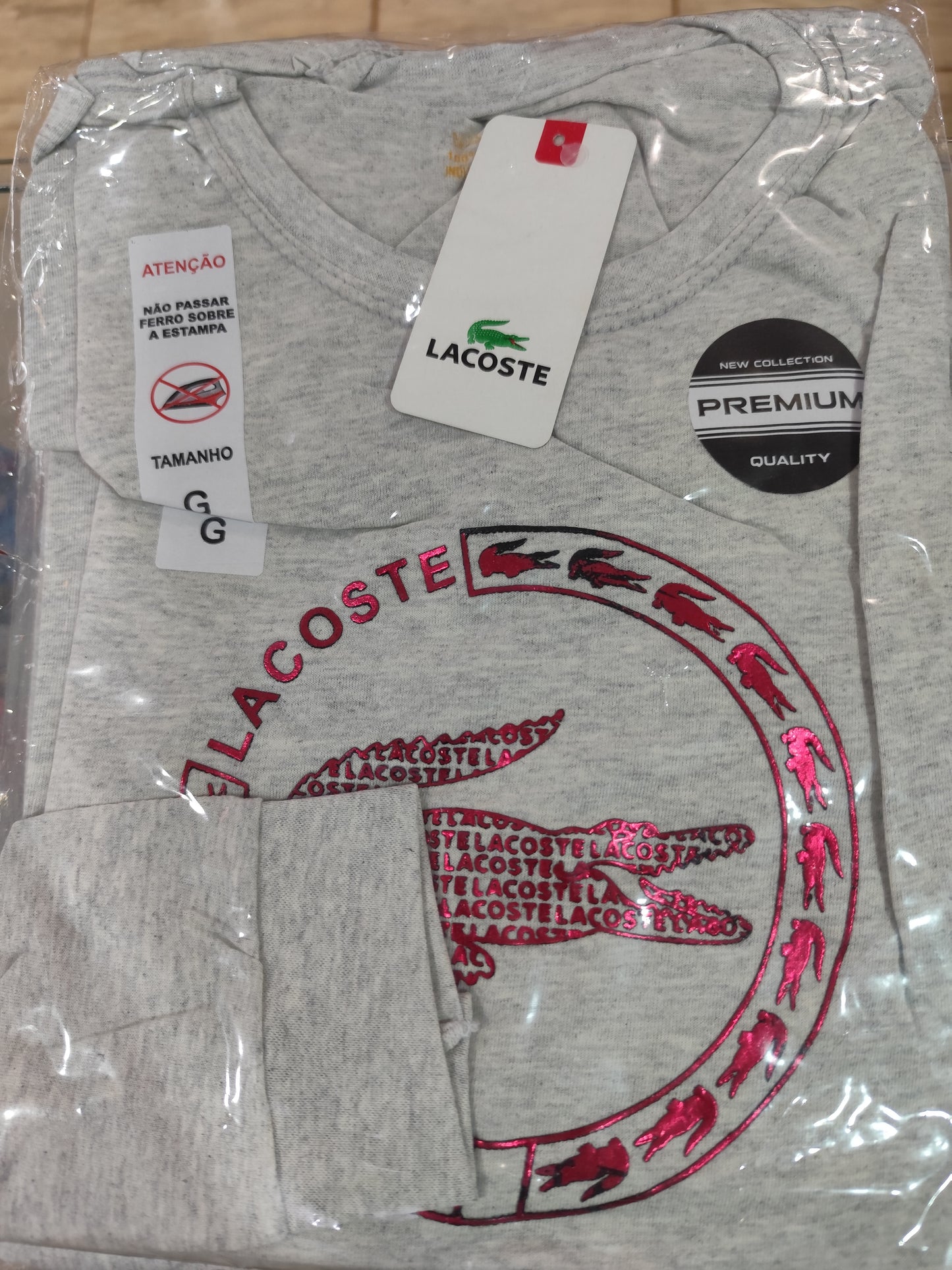 Camiseta Mangas Largar Lacoste Logo Grande