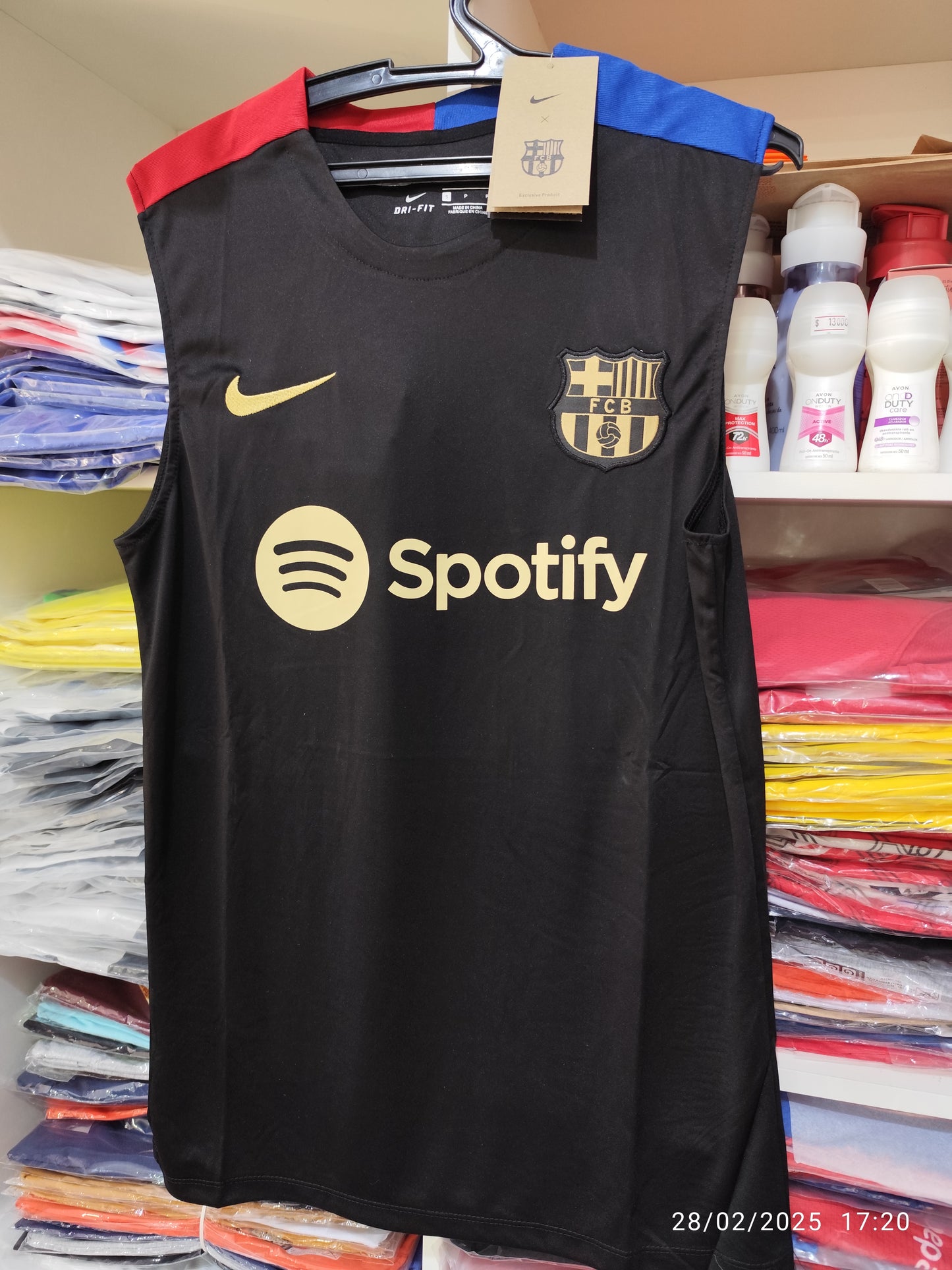 Conjunto Musculosa Barcelona Negro Dry Fit