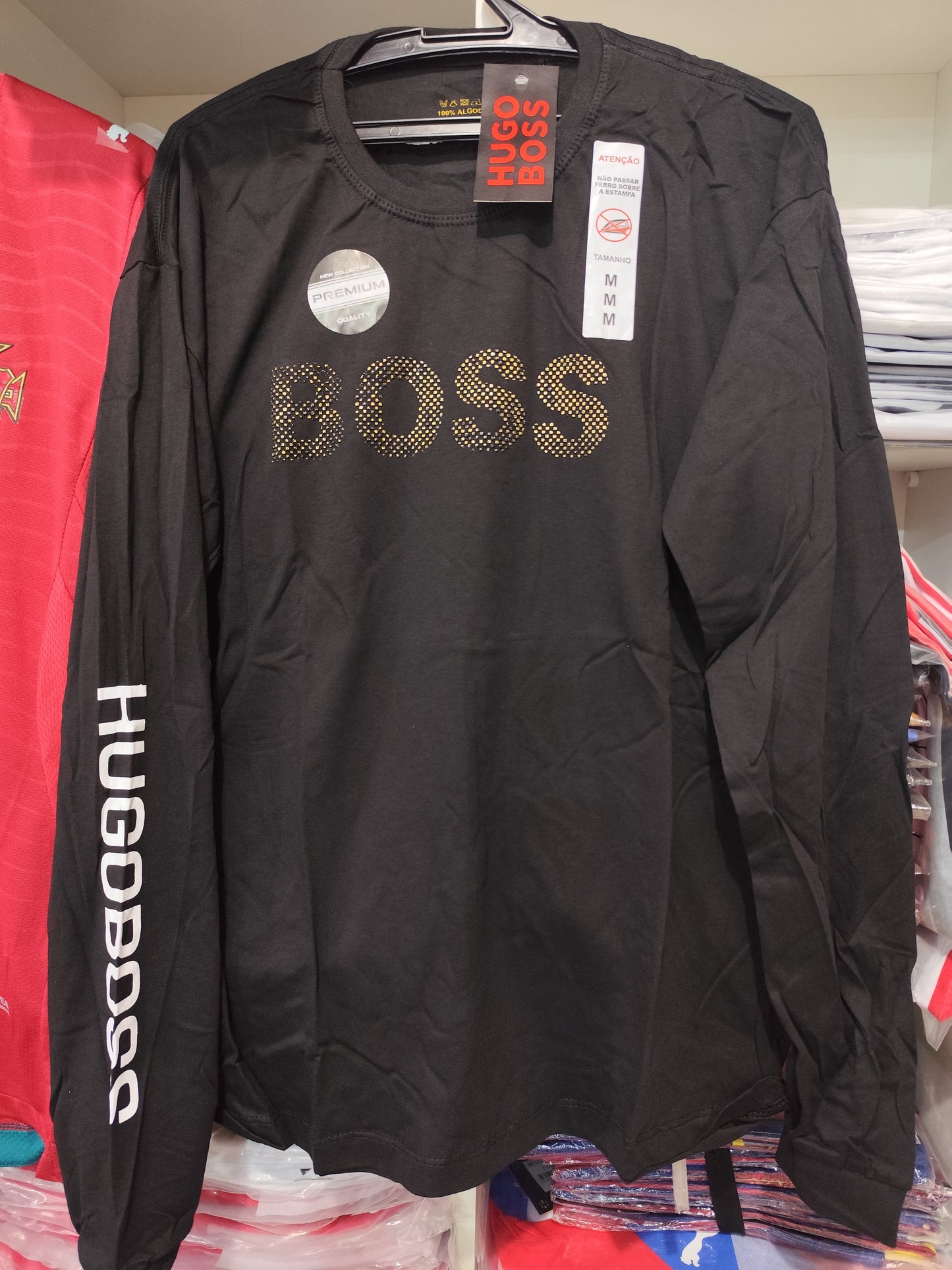 Camiseta Mangas Largas Hugo Boss logo grande