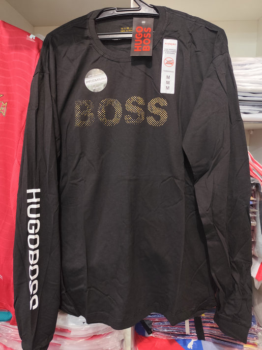 Camiseta Mangas Largas Hugo Boss logo grande
