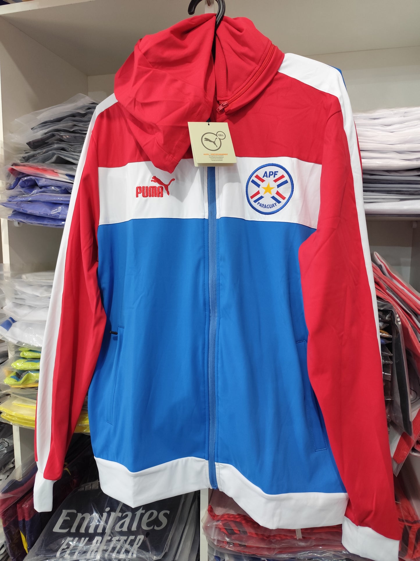 Conjunto de Buso Paraguay Albirroja Tailandesa 1.1 Con Capucha quita y pone