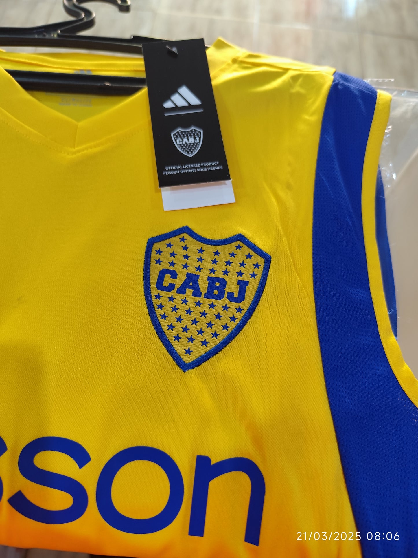 Conjunto Musculosa Boca Jr DryFit Amarillo